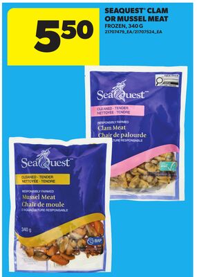 SEAQUEST® CLAM OR MUSSEL MEAT, 340 G