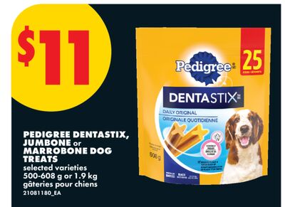 PEDIGREE DENTASTIX, JUMBONE OR MARROBONE DOG TREATS, 500-609 G OR 1.9 KG