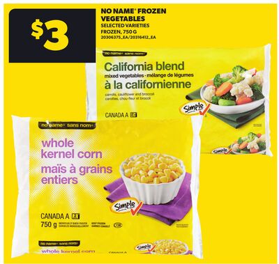 NO NAME® FROZEN VEGETABLES, 750 G