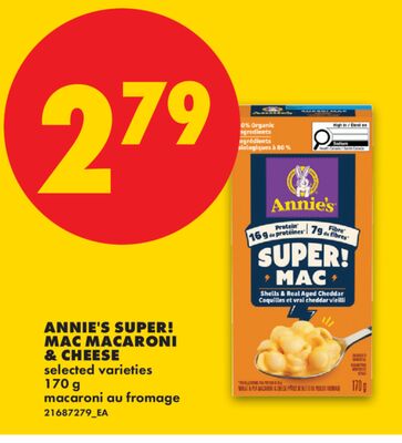 ANNIE'S SUPER! MAC MACARONI & CHEESE, 170 G