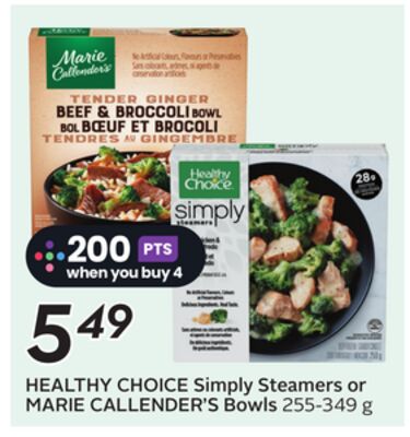 HEALTHY CHOICE Simply Steamers or MARIE CALLENDER'S Bowls