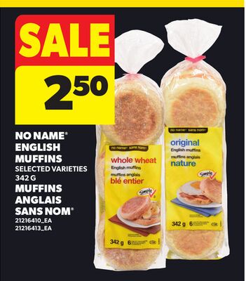 NO NAME® ENGLISH MUFFINS, 342 G