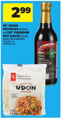 PC UDON NOODLES 4X200 G OR T&T PREMIUM SOY SAUCE 500 ML