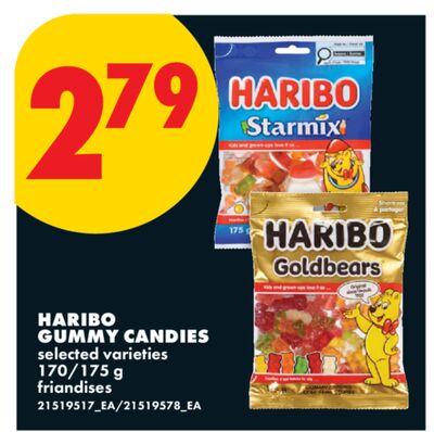 HARIBO GUMMY CANDIES, 170/175 g