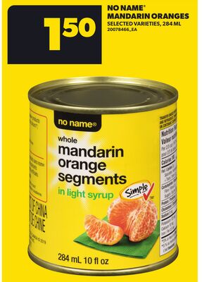 NO NAME® MANDARIN ORANGES, 284 ML