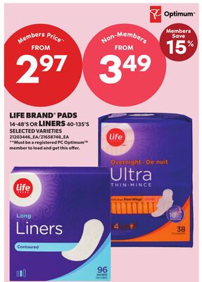 LIFE BRAND® PADS, 14-48'S OR LINERS, 40-135'S