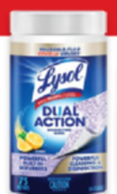 Lysol toilet bowl cleaner 2-pack or brand-new day disinfecting wipes 75s