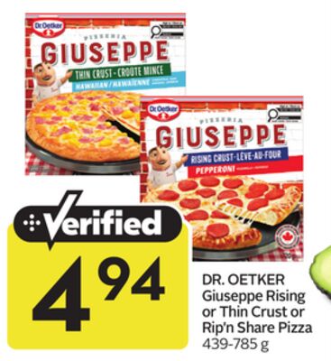DR. OETKER Giuseppe Rising or Thin Crust or Rip'n Share Pizza
