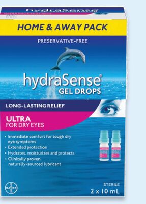 hydraSense Advanced or Ultra eye drops