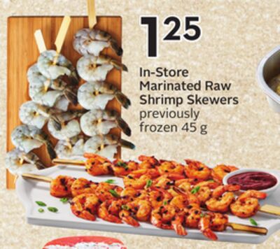 In-Store Marinated Raw Shrimp Skewers