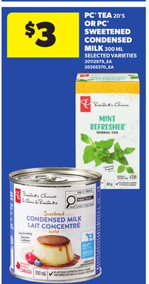 PC® TEA 20'S OR PC® SWEETENED CONDENSED MILK 300 ML