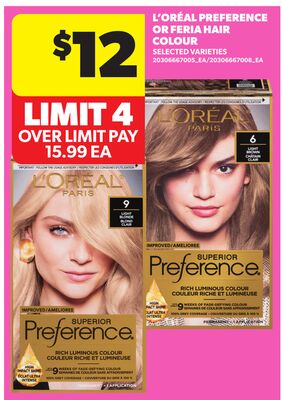 L'ORÉAL PREFERENCE OR FERIA HAIR COLOUR