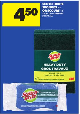 SCOTCH BRITE Sponges 3's OR Scours 4's