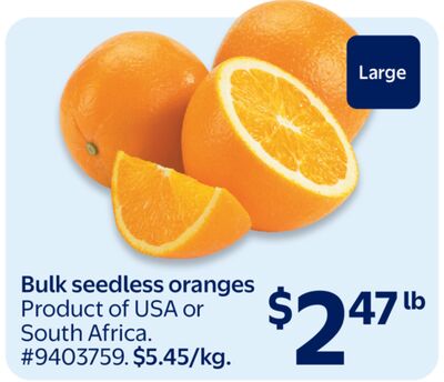 Bulk seedless oranges