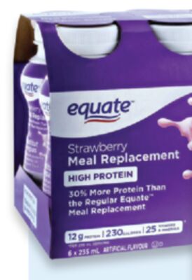 Equate high protein meal replacement shakes