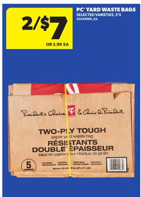 PC YARD WASTE BAGS, 5'S