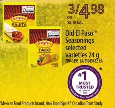 OLD EL PASO™ SEASONINGS, 24 G