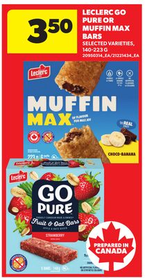 LECLERC GO PURE OR MUFFIN MAX BARS