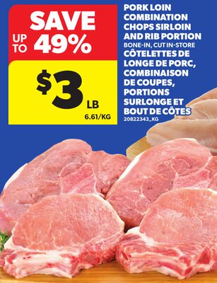 PORK LOIN COMBINATION CHOPS SIRLOIN AND RIB PORTION