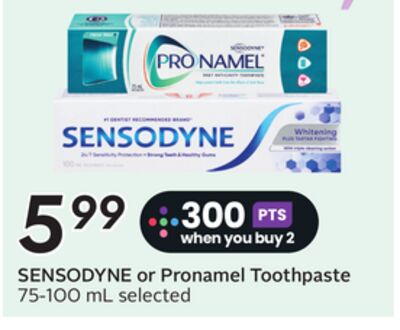 SENSODYNE or Pronamel Toothpaste