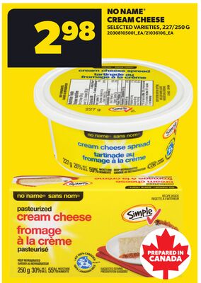 NO NAME® CREAM CHEESE, 227/250 G